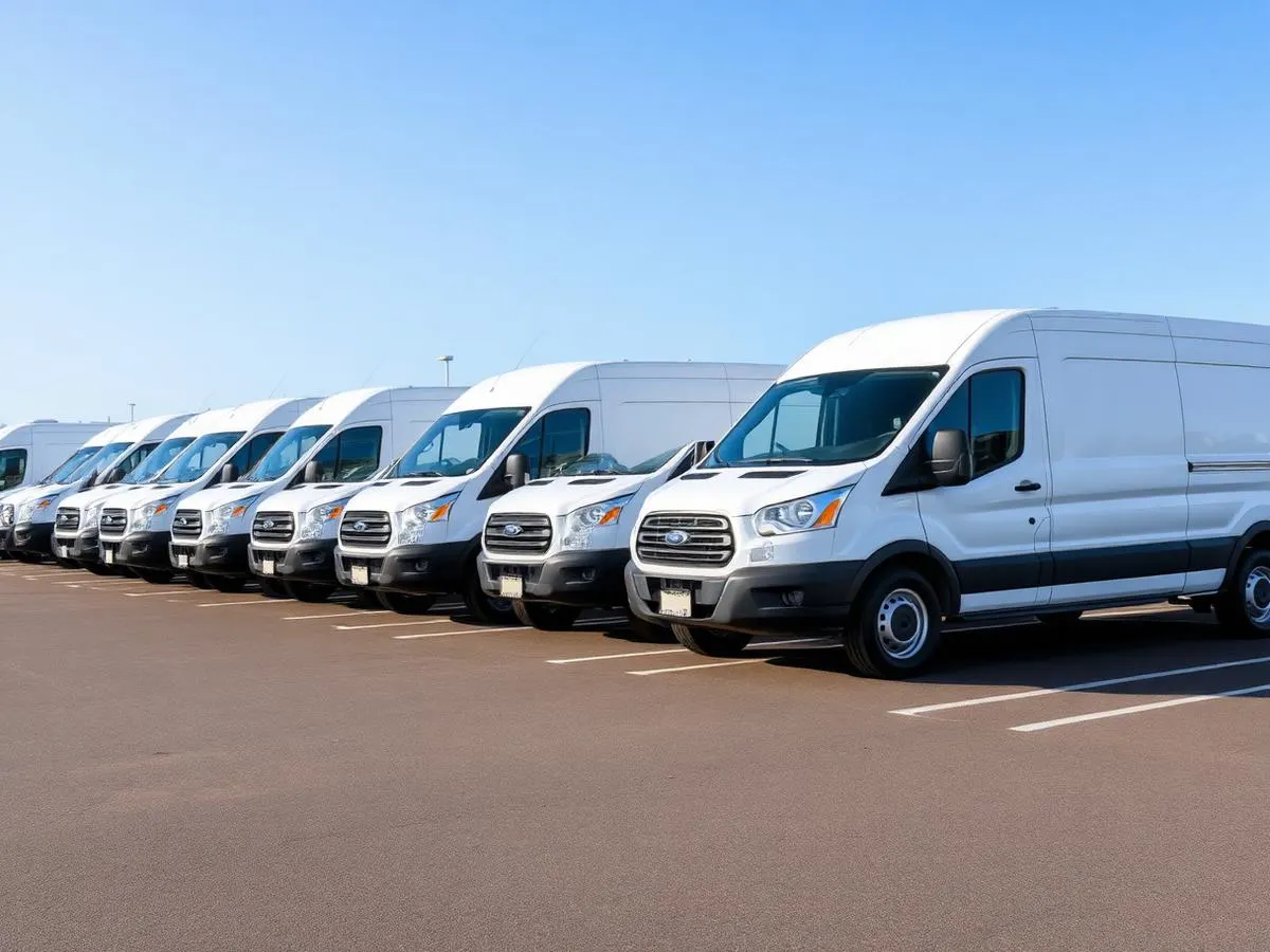 Commercial fleet of vans and trucks washed by Aquawashes in the East Bay